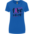 Breast Cancer Awareness Fake Boobs Womens Wider Cut T-Shirt Royal Blue