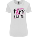 Breast Cancer Awareness Fake Boobs Womens Wider Cut T-Shirt White