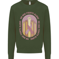Breast Cancer Awareness Fights Alone Kids Sweatshirt Jumper Forest Green