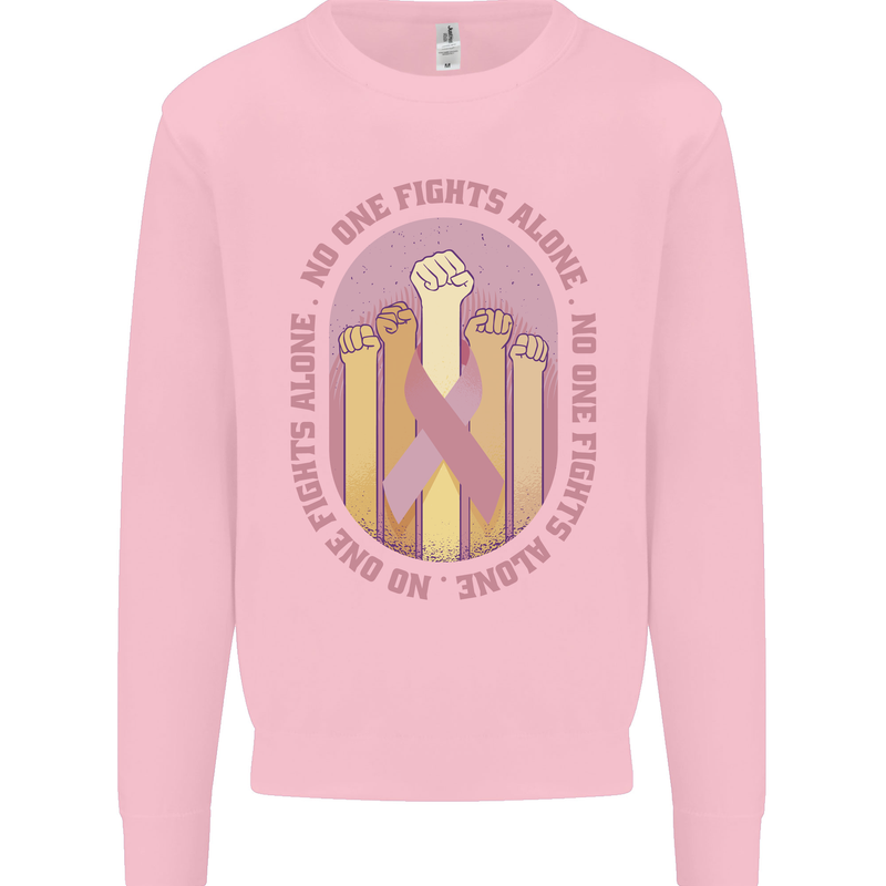 Breast Cancer Awareness Fights Alone Kids Sweatshirt Jumper Light Pink