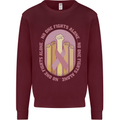 Breast Cancer Awareness Fights Alone Kids Sweatshirt Jumper Maroon
