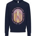 Breast Cancer Awareness Fights Alone Kids Sweatshirt Jumper Navy Blue