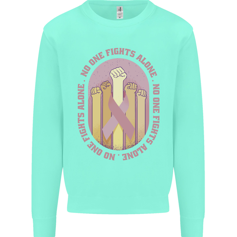 Breast Cancer Awareness Fights Alone Kids Sweatshirt Jumper Peppermint