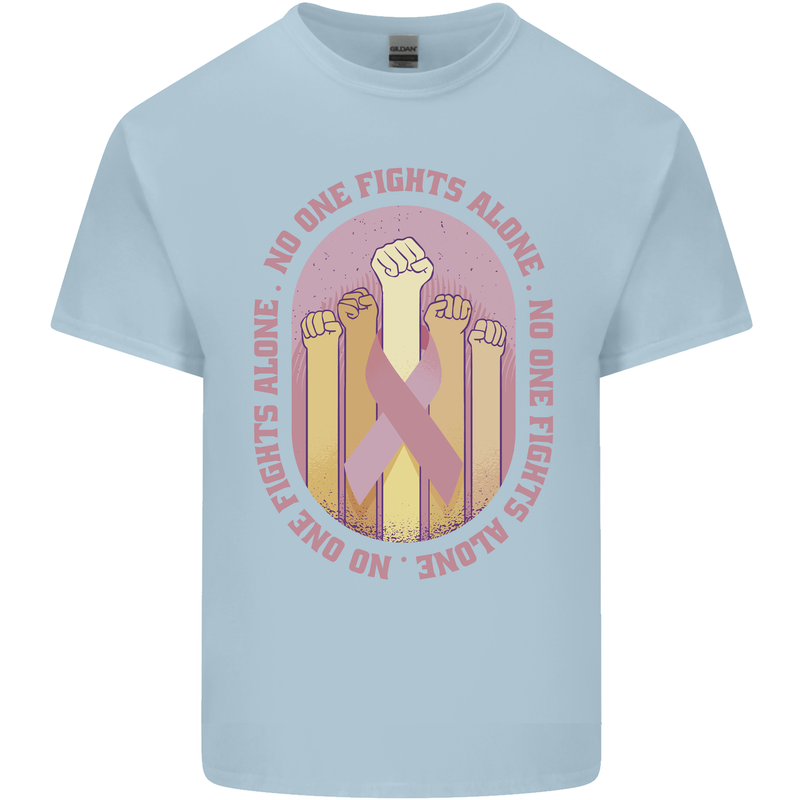 Breast Cancer Awareness Fights Alone Kids T-Shirt Childrens Light Blue