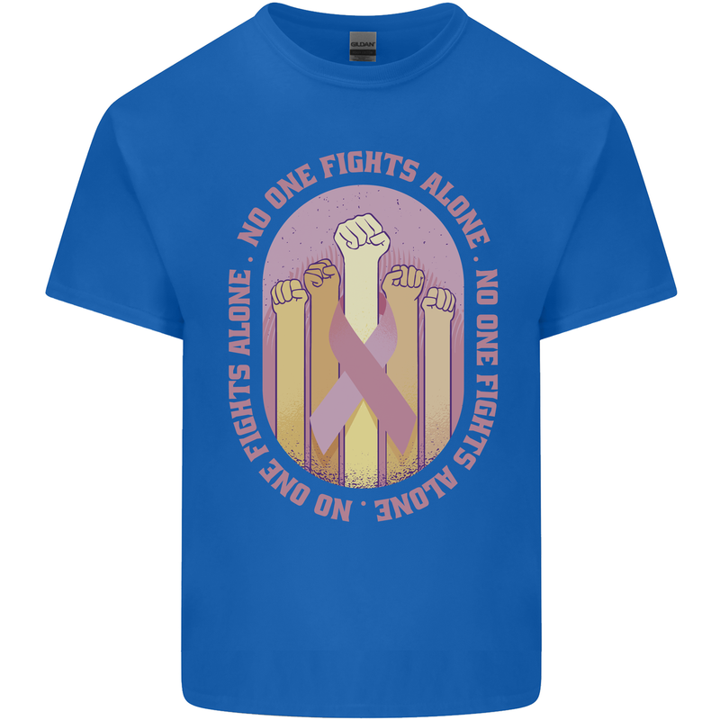 Breast Cancer Awareness Fights Alone Kids T-Shirt Childrens Royal Blue