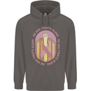 Breast Cancer Awareness Fights Alone Mens 80% Cotton Hoodie Charcoal