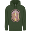 Breast Cancer Awareness Fights Alone Mens 80% Cotton Hoodie Forest Green