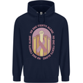 Breast Cancer Awareness Fights Alone Mens 80% Cotton Hoodie Navy Blue