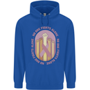 Breast Cancer Awareness Fights Alone Mens 80% Cotton Hoodie Royal Blue