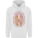 Breast Cancer Awareness Fights Alone Mens 80% Cotton Hoodie White
