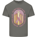 Breast Cancer Awareness Fights Alone Mens Cotton T-Shirt Tee Top Charcoal