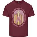 Breast Cancer Awareness Fights Alone Mens Cotton T-Shirt Tee Top Maroon