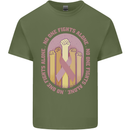 Breast Cancer Awareness Fights Alone Mens Cotton T-Shirt Tee Top Military Green