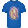 Breast Cancer Awareness Fights Alone Mens Cotton T-Shirt Tee Top Royal Blue