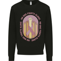 Breast Cancer Awareness Fights Alone Mens Sweatshirt Jumper Black