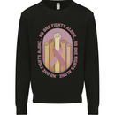 Breast Cancer Awareness Fights Alone Mens Sweatshirt Jumper Black