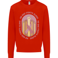 Breast Cancer Awareness Fights Alone Mens Sweatshirt Jumper Bright Red