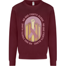 Breast Cancer Awareness Fights Alone Mens Sweatshirt Jumper Maroon