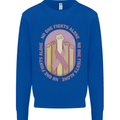 Breast Cancer Awareness Fights Alone Mens Sweatshirt Jumper Royal Blue