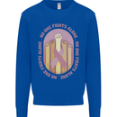 Breast Cancer Awareness Fights Alone Mens Sweatshirt Jumper Royal Blue