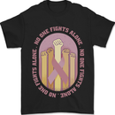 Breast Cancer Awareness Fights Alone Mens T-Shirt 100% Cotton Black