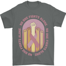 Breast Cancer Awareness Fights Alone Mens T-Shirt 100% Cotton Charcoal