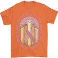 Breast Cancer Awareness Fights Alone Mens T-Shirt 100% Cotton Orange
