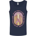 Breast Cancer Awareness Fights Alone Mens Vest Tank Top Navy Blue