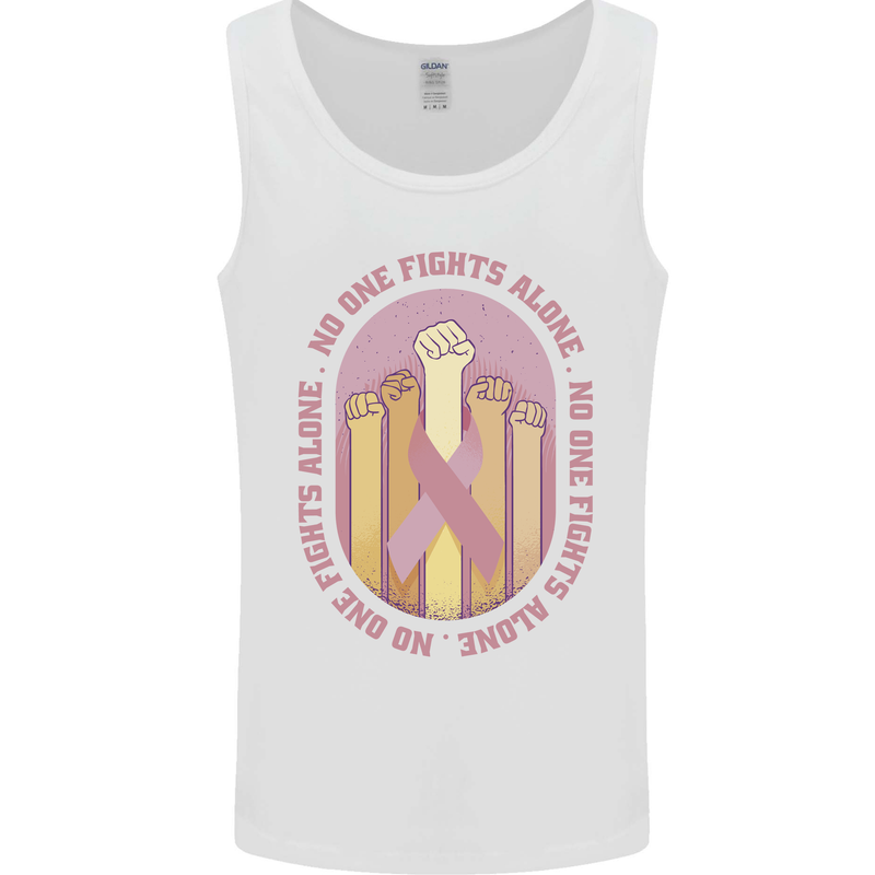 Breast Cancer Awareness Fights Alone Mens Vest Tank Top White