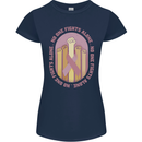 Breast Cancer Awareness Fights Alone Womens Petite Cut T-Shirt Navy Blue