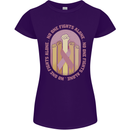 Breast Cancer Awareness Fights Alone Womens Petite Cut T-Shirt Purple