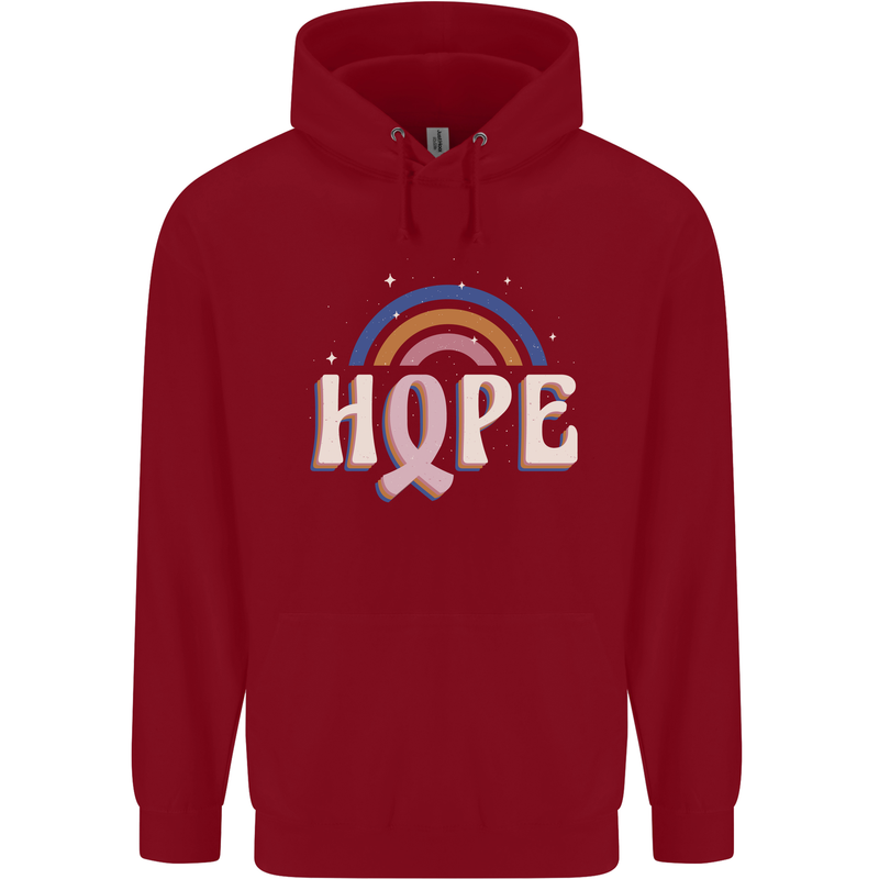 Breast Cancer Awareness Hope Childrens Kids Hoodie Red
