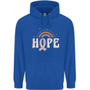Breast Cancer Awareness Hope Childrens Kids Hoodie Royal Blue