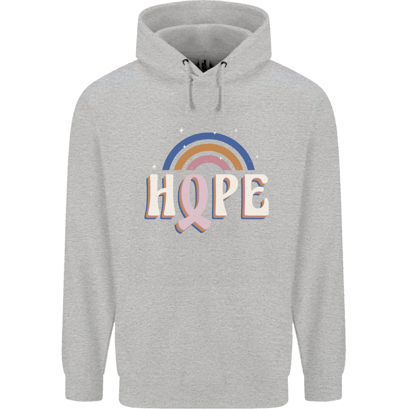 Breast Cancer Awareness Hope Childrens Kids Hoodie Sports Grey