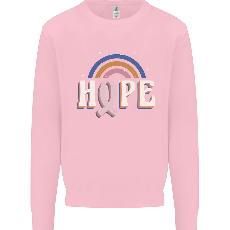 Breast Cancer Awareness Hope Kids Sweatshirt Jumper Light Pink
