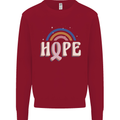 Breast Cancer Awareness Hope Kids Sweatshirt Jumper Red