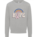 Breast Cancer Awareness Hope Kids Sweatshirt Jumper Sports Grey