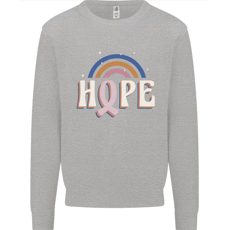 Breast Cancer Awareness Hope Kids Sweatshirt Jumper Sports Grey