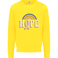 Breast Cancer Awareness Hope Kids Sweatshirt Jumper Yellow