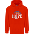 Breast Cancer Awareness Hope Mens 80% Cotton Hoodie Bright Red