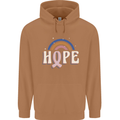 Breast Cancer Awareness Hope Mens 80% Cotton Hoodie Caramel Latte