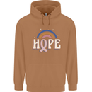 Breast Cancer Awareness Hope Mens 80% Cotton Hoodie Caramel Latte