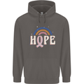 Breast Cancer Awareness Hope Mens 80% Cotton Hoodie Charcoal