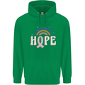 Breast Cancer Awareness Hope Mens 80% Cotton Hoodie Irish Green