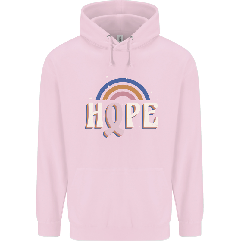 Breast Cancer Awareness Hope Mens 80% Cotton Hoodie Light Pink
