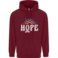 Breast Cancer Awareness Hope Mens 80% Cotton Hoodie Maroon