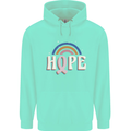 Breast Cancer Awareness Hope Mens 80% Cotton Hoodie Peppermint