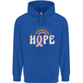 Breast Cancer Awareness Hope Mens 80% Cotton Hoodie Royal Blue