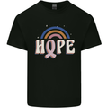 Breast Cancer Awareness Hope Mens Cotton T-Shirt Tee Top Black