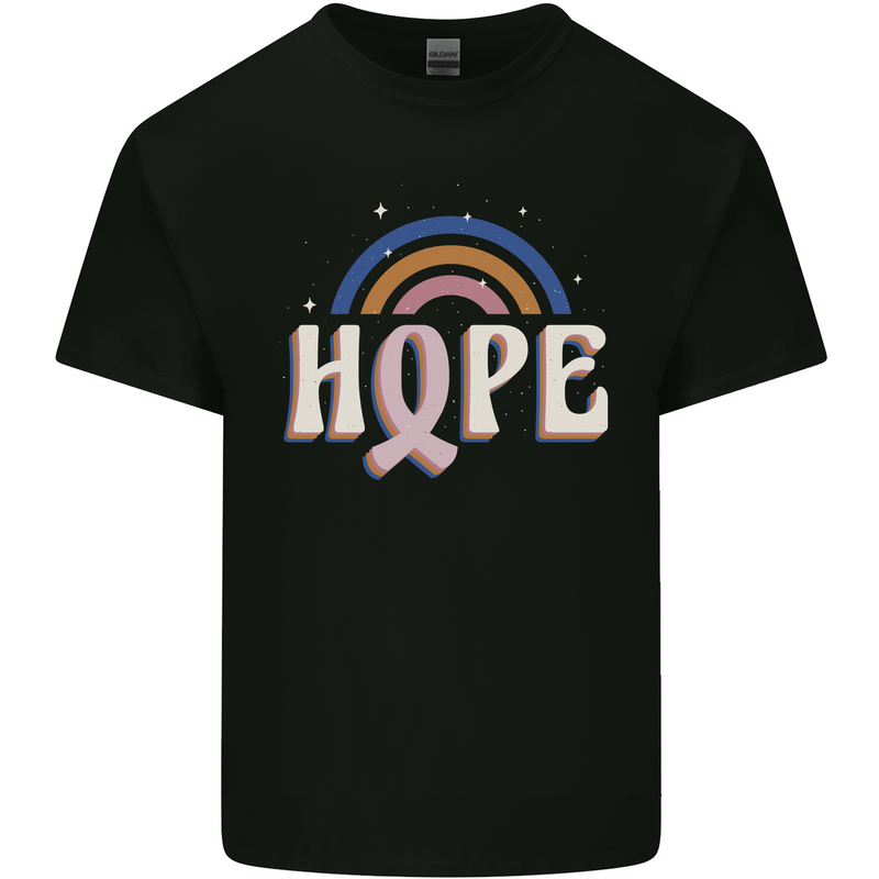 Breast Cancer Awareness Hope Mens Cotton T-Shirt Tee Top Black